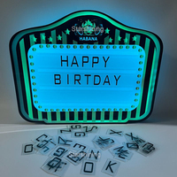 Fournitures d'usine personnaliser logo rouge acrylique LED lettres panneau d'affichage VIP Service présentoirs pour bar fête salon événements de mariage