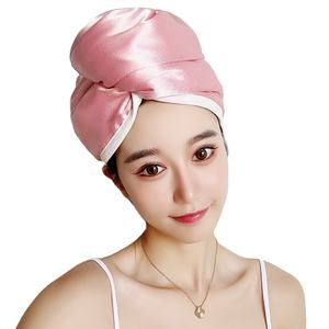 Vente à Chaud <span class=keywords><strong>Spa</strong></span> Cristal Forgeage 2 Couches Séchage Rapide Serviette De Cheveux Microfibre Tête Serviette De Cheveux Turban Wrap - Product Image 1