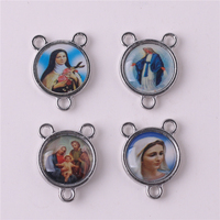 Centre de 108 pièces, 14*19mm, bijoux religieux, images mixtes, pour bricolage, cadeau, chapelet de prière et bijoux faits à la main