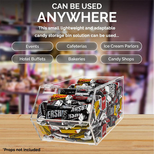 Impilabili in acrilico trasparente porta caramelle Set 3 pezzi-piccoli grandi portaoggetti con coperchio incernierato - Product Image 2