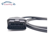 Cable OBD2 de 16 pines a puerto serie DB9 hembra, adaptador RS232, cable para coche de 1.13 metros, 16 pines a DB9, cable serie RS232 OBD2