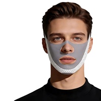 Bandeau amincissant et liftant en tissu gris respirant pour le visage, en forme de V, pour le menton et les joues, anti-rides, en stock