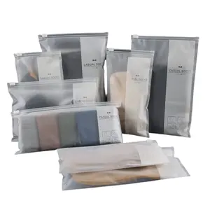 Sac en pvc personnalisé avec fermeture éclair emballage en plastique transparent sac de colis sac à fermeture éclair PE pour chaussettes sous-vêtements emballage