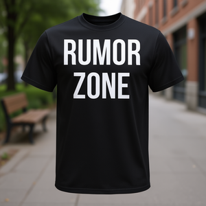 Camiseta premium Rumor Zone negra unisex para adultos talla M L XL XXL - Product Image 3