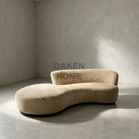 Canapé asymétrique OAKEN pour salon moderne, en velours luxueux, forme irrégulière, meubles de salon