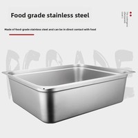 Restaurant Silver RVS 201 2/1 GN Gastronorm Pan Commerciële Duurzame Serveerschaal Extra Grote Voedselcontainer