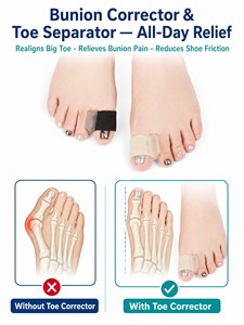 Orthèse pour <span class=keywords><strong>Hallux</strong></span> <span class=keywords><strong>Valgus</strong></span>, Séparateur d'orteils, Doux, Invisible, Utilisation Jour et <span class=keywords><strong>Nuit</strong></span>, Séparation des Chaussures, Matériau SEBS Nylon - Product Image 2