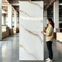 Panneau mural en PVC flexible effet marbre brillant UV 1220*2440mm, imperméable et résistant aux rayures, pour décoration intérieure