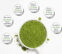 Poudre de thé vert Matcha de qualité alimentaire 6A Tianjia en bouteille, certifiée ISO pour les boissons, les pâtisseries, les desserts et les produits nutritionnels