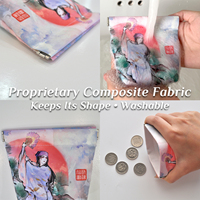 Dompet Otomatis Desain Khusus EB, Bahan Komposit, Rangka Fleksibel Internal, Motif Anime, Bentuk Persegi, Kantong Koin