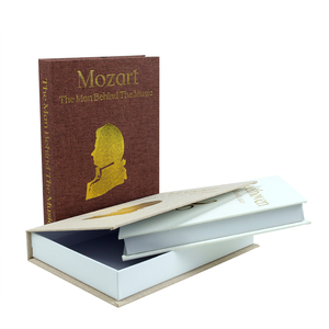 Goldlogo Moderner minimalisti scher Stil Öffnungs bare magnetische Dekoration Home Dekorative Bücher Dekorative Leinen-Kunst bücher - Product Image 3