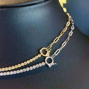 Xinfly Fashion Choker 18k Pure Gold 1.0ct Natural Diamond Tennis <b>Necklace</b> - Product Image 2