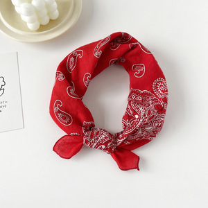 Sciarpa quadrata in cotone di alta qualità 58*58cm con stampa scialle Bandana per donna foulard da donna - Product Image 4