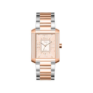Montre pour femme en alliage carré scintillant, avec détails en cristal, style décontracté de luxe pour les affaires et les soirées - Product Image 5