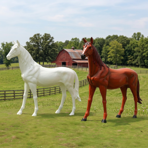 Modelo de Animal Pintado en Resina BSA Ecológica, Escultura de Caballo Blanco Realista Pequeña, Decoración de Jardín Escénico para Exteriores - Product Image 2