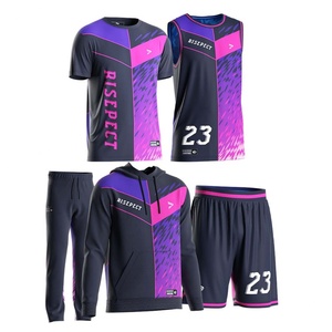 Ensemble de sport pour hommes le plus vendu : Sweat à capuche d'équipe, Maillot de basketball en mesh 5-en-1, T-shirt et Short de basketball vierge - Product Image 1