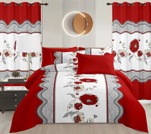 Juego de Sábanas de 8 Piezas de Tela de Calidad 100% Poliéster, Sábana Ajustable Suave con Cortinas a Juego, Tamaño King - Product Image 3