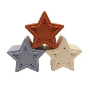 Jouets empilables en forme d'étoile Jouets éducatifs en silicone sûrs pour enfants Blocs de construction colorés pour enfants