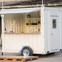 Meilleure vente Paquet plat personnalisé Mobile Container Bar Remorque sur roues pour cuisine Taille personnalisable Design moderne