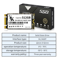 SSD Eksternal M.2 NGFF SATA Ukuran 2242 Kapasitas 64GB-512GB Kecepatan Baca/Tulis Baru 501-600MB/S & 401-500MB/S untuk Upgrade Laptop
