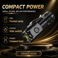 Mini lampe torche LED magnétique, 3 LED, rechargeable par type C, lampe torche de poche, clip de poche, lampe torche EDC portable