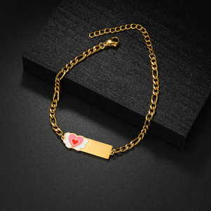 Accessori Nuovi Braccialetti per Bambini in Acciaio Inossidabile Curvo con Incisione a Cuore, Striscia Lunga Colorata, Regalo di Compleanno per Bambini - Product Image 3