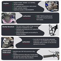 Motocross YBS300 pour entraînement en terrain, moto 6 vitesses, enduro, carburateur NIBBI PWK34, tout-terrain, 4 temps, 300cc, >80 km/h