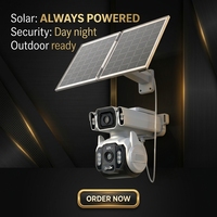 Caméra de sécurité solaire 4G CMOS 4MP Panoramique/Inclinaison Audio bidirectionnel Suivi de mouvement humain Vision nocturne couleur intégrale IP66 Stockage Cloud/SD