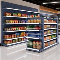 Étagère autoportante en métal pour supermarché, panneau arrière de gondole, présentoir pour épicerie et pharmacie