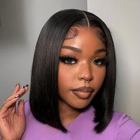 Peluca de Cabello Humano Virgen Vietnamita sin Pegamento, Estilo Bob con Encaje, Calidad HD, Pelucas Cortas Estilo Bob 4x4 al por Mayor para Mujeres Negras