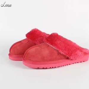 YJ-098 Pantofole di Alta Qualità <span class=keywords><strong>con</strong></span> Logo Personalizzato, in Vera Pelle Scamosciata <span class=keywords><strong>con</strong></span> Interno in Pelliccia di Cashmere, per Uomo e Donna, Pantofole Invernali in Pelliccia - Product Image 6