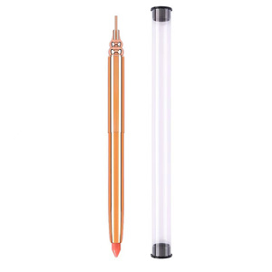 Pinceau à ongles double embout en métal doré, crayon à cire torsadé pour strass, stylo de préhension auto-adhésif - Product Image 6