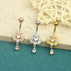 Coeur <span class=keywords><strong>ange</strong></span> aile pendentif <span class=keywords><strong>nombril</strong></span> anneaux <span class=keywords><strong>Piercing</strong></span> <span class=keywords><strong>nombril</strong></span> ongles corps bijoux pour femmes Sexy corps <span class=keywords><strong>Piercing</strong></span> bijoux 3 couleurs - Product Image 4