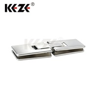 Charnière de porte en verre en laiton à fermeture automatique certifiée CE à 180 degrés finition miroir durable pour l'installation de cloisons d'hôtel et de douche