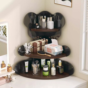 Acrylic Corner Shelf 3 Tier Cosmetic Storage Rack For Desk <b>Makeup</b> Organizer High End Design - Product Image 1