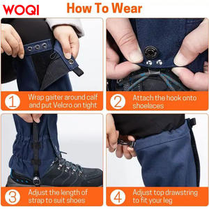 Guêtres de randonnée WOQI unisexes, imperméables, réglables, pour la montagne, le camping, la protection extérieure, couvre-mollets - Product Image 5