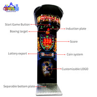 Machine de boxe pour femmes, jeu d'arcade de test de force de frappe à monnayeur, équipement de divertissement intérieur pour centre de jeux
