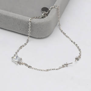 S925 <b>Silver</b> Semi-Finished DIY Pearl Jewelry Fancy <b>Bracelet</b> with Through Hole Beads Empty Tray 557 Crystal <b>Bracelets</b> & <b>Bangles</b> - Product Image 5