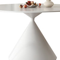Table de salle à manger minimaliste italienne, blanc pur, pour petit appartement, table de salle à manger ronde
