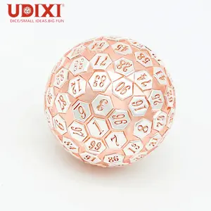 Двухцветные металлические сферические игральные кости Udixi D100 100 по бокам, пазл, игры в азартные игры, казино, кости DND, ролевые игры под заказ, высококачественные кости