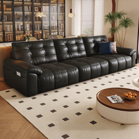 Wohnzimmer Echtleder Elektrisches Relaxsofa Modernes Einfaches Multifunktionales Smart-Kombinationssofa