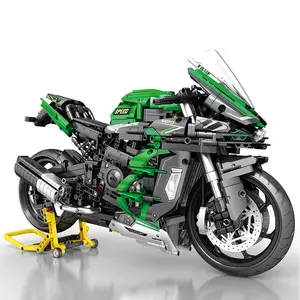 Reobrix 570 Deep reproduksi Super Motorcycle series 1:5 H2 SX SE Technology Building Block set model mainan untuk anak laki-laki