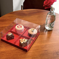 Boîte à gâteaux et à beignets transparente avec 6 et 9 compartiments, boîte à pâtisserie, emballage, boîte à beignets portable avec couvercle transparent