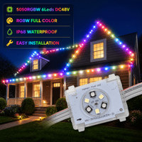 Controlador de Aplicaciones Programable, Luces Navideñas LED RGB RGBW de 48 V, 6 LED, para Exteriores, Resistentes al Agua IP68, Luces Puntuales Permanentes para Exteriores