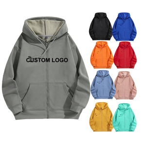 Nuova <span class=keywords><strong>Felpa</strong></span> con Cappuccio Unisex Personalizzabile con Zip Intera, <span class=keywords><strong>Oversize</strong></span>, Pesante, Calda per l'Inverno, Casual, con Stampa a Rilievo, Nera e <span class=keywords><strong>Rossa</strong></span> - Product Image 1