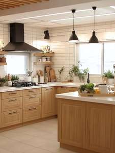 Mobili da <span class=keywords><strong>Cucina</strong></span> Rustici in Legno Grezzo più Venduti Set di Armadietti Ecologici in Legno con Finitura Atossica per Cucine Stile Rustico - Product Image 3