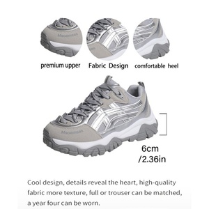 Baskets Chunky Rétro Y2K pour <span class=keywords><strong>Femme</strong></span>, Couleurs Métalliques Mixtes, Basses à Lacets, Plateforme, Chaussures Décontractées Streetwear pour la Marche - Product Image 3