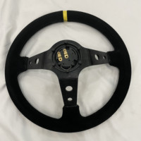TRAPLY 14 pouces 350MM cuir suédé plat profond voiture sport course volant à dérive