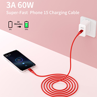 Câble de charge rapide USB-C vers USB-C avec gaine tressée en nylon, charge rapide 2A/3A pour appareils Android