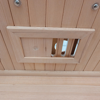Ruang Sauna Inframerah Jauh Kayu Solid Dalam Ruangan dengan Panel Kontrol Komputer, Terapi Uap dan Cahaya Merah Modern untuk Manfaat Kesehatan